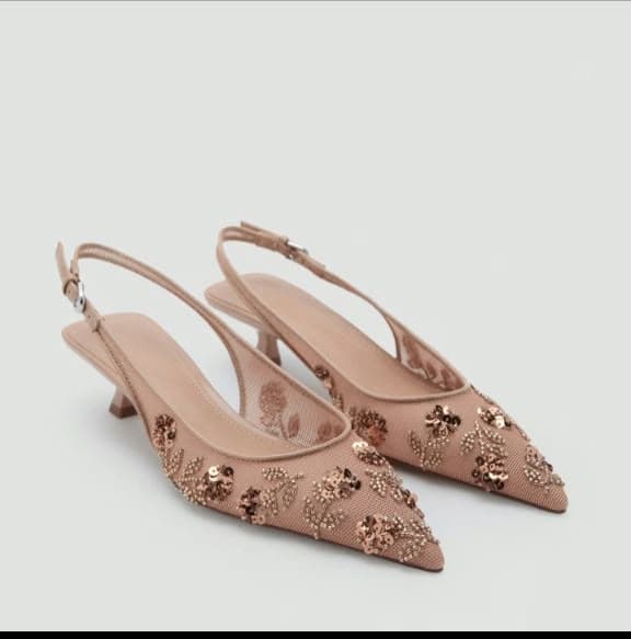 Rosé Crystal-Embellished Slingback Pumps